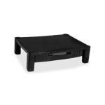 Kantek Adjustable Standard Monitor Stand with Drawer - 60 lb Load Capacity - Black