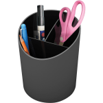 Deflecto Sustainable Office Recycled Large Pencil Cup - 5.6in x 4.4in x 4.4in - 1 Each - Black