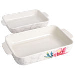 Martha Stewart Ceramic Baker Set, White