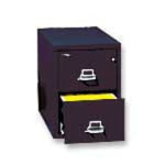 FireKing 25inD Vertical 2-Drawer Legal-Size Fireproof File Cabinet, Metal, Black, White Glove Delivery