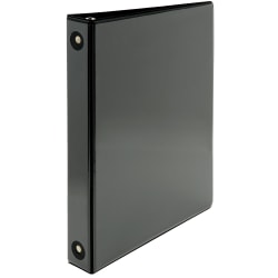 SKILCRAFT Clear Overlay Ring 3-Ring Binder, 1in Round Rings, 66% Recycled, Black (AbilityOne 7510-01-510-4865)