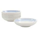 Martha Stewart Stoneware 6-Piece Dinner Bowl Set, 8-1/4in, Blue Rim