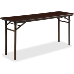 Lorell Laminate Folding Banquet Table, 29inH x 60inW x 18inD, Mahogany