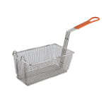 Winco Fry Basket, 12 1/8inH x 6 1/2inW x 5 3/8inD, 10in Handle, Orange