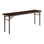 Lorell Laminate Folding Banquet Table, 29inH x 72inW x 18inD, Mahogany