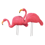 Amscan Summer Luau Flamingo Yard Stakes, 21inH x 17inW x 2inD, Pink, Pack Of 2 Stakes