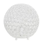 Lalia Home Elipse Glamorous Crystal Orb Table Lamp, 10inH, White