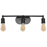 Lalia Home 3-Light Industrial Vanity Light, 3-3/4inW, Black