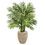 Nearly Natural Areca Palm 48inH Artificial Tree With Planter, 48inH x 30inW x 27inD, Green