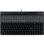 CHERRY SPOS QWERTY Keyboard - 135 Keys - QWERTY Layout - 54 Relegendable Keys - Magnetic Stripe Reader - USB - Black