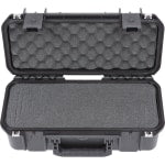 SKB Cases iSeries Injection-Molded Mil-Standard Waterproof Case With Cubed Foam With Cushion-Grip Handle, 17inH x 6-1/2inW x 6-1/2inD, Black