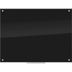 U Brands Frameless Non-Magnetic Glass Dry Erase Board, 47in X 35in, Black