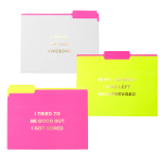 Gartner Studios Soft-Touch Fashion Brights File Folders, 8-1/2in x 11in, Letter Size, Assorted Colors, Pack Of 6 Folders