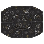 Amscan New Years Eve Sectional Platters, 13-1/4in x 18-1/4in, Black, Pack Of 4 Platters