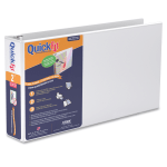 QuickFit Landscape 3-Ring Binder, 1in Round Rings, White