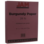 JAM Paper Color Multi-Use Printer & Copy Paper, Burgundy, Letter (8.5in x 11in), 50 Sheets Per Pack, 28 Lb