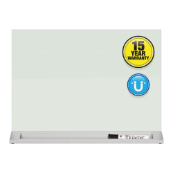 Quartet Desktop Magnetic Tempered Glass Unframed Dry-Erase Whiteboard, 17in x 23in, White