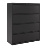 WorkPro 42inW x 18-5/8inD Lateral 4-Drawer File Cabinet, Black