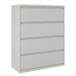 WorkPro 42inW x 18-5/8inD Lateral 4-Drawer File Cabinet, Light Gray