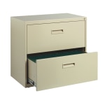 Realspace SOHO 30inW x 17-5/8inD Lateral 2-Drawer File Cabinet, Putty