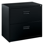 Realspace SOHO 30inW x 17-5/8inD Lateral 2-Drawer File Cabinet, Black