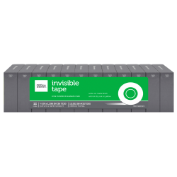 Office Depot Brand Invisible Tape, 3/4in x 1296in, Clear, Pack of 12 Rolls