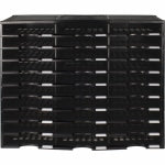 Storex Stackable Literature Sorter - 15000 x Sheet - 30 Compartment(s) - 9.50in x 12in - 25.5in Height x 14.1in Width31.4in Length - Black - Plastic - 1 Each