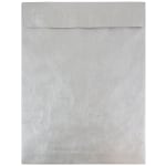 JAM Paper Tyvek Open-End 11-1/2in x 14-1/2in Envelopes, Self-Adhesive, Silver, Pack Of 10 Envelopes