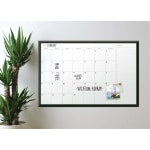 U Brands Magnetic Dry-Erase Monthly Calendar Board, 48in X 36in, Black Aluminum Frame, Actual Size 47in X 35in (2900U00-01)