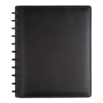 TUL Discbound Notebook With Leather Cover, Letter Size, Narrow Ruled, 60 Sheets, Black