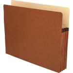 Business Source Expanding File Pockets, 3 1/2in Expansion, Letter Size, 8 1/2in x 11in, Redrope, Box Of 25 File Pockets