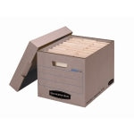 Bankers Box Mystic Storage Boxes With Lift-Off Lids, Letter/Legal Size, 10in x 12in x 15in, 85% Recycled, Kraft, Case Of 25