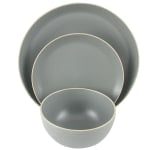 Gibson Home Rockaway 12-Piece Dinnerware Set, Gray