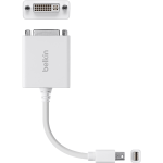 Belkin Mini DisplayPort to DVI Adapter, M/F, 1080p - DVI/Mini DisplayPort Video Cable for Video Device - First End: 1 x Mini DisplayPort Digital Audio/Video - Male - Second End: 1 x DVI Digital Video - Female 24-pin - Supports up to 1920 x 1080