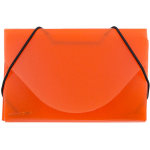 JAM Paper Business Card Case With Elastic Closure, Orange Frost