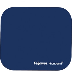 Fellowes Mouse Pad With Microban, 8in x 9in, Blue, 1 Each