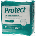 Protect Extra Protection Protective Underwear, X-Large, 56 - 68in, White, Bag Of 20