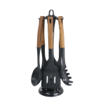 MegaChef Nylon Cooking Utensils, Black, Set Of 7 Utensils