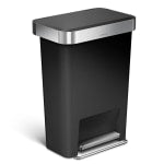 simplehuman Rectangular Step Can With Liner Pocket, 12 Gallons, Black