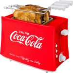 Nostalgia Electrics Coca-Cola Grilled Cheese Toaster With Easy-Clean Toaster Baskets, Red