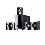 BeFree Sound BFS-430 5.1-Channel Bluetooth Surround Sound Speaker System, 18inH x 22inW x 12-1/2inD, Black, 99595497M