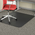 Deflecto Chair Mat For Commercial-Grade Carpeting, 45inW x 53inD, Rectangle, Black