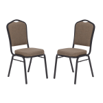 National Public Seating 9300 Series Deluxe Upholstered Banquet Chairs, Natural Taupe/Black, Pack Of 2 Chairs