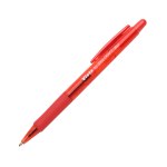 SKILCRAFT AbilityOne Vista Pens, Medium Point, Transparent Barrel, Red Ink, Pack Of 12 Pens