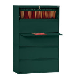 Sandusky 800 42inW x 19-1/4inD Lateral 4-Drawer File Cabinet, Forest Green