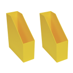 Romanoff Products Vertical Magazine Files, 11-1/2inH x 3-1/2inW x 9-1/2inD, Yellow, Pack Of 2 Files