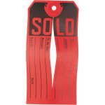 Avery Sold Marking Tags, 2 7/16in x 4 13/16in, Red/Black, Box Of 500