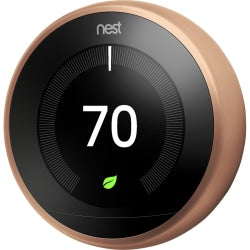 Google Nest Programmable Learning Thermostat with Temperature Sensor, 3rd Generation, Copper