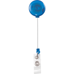 Advantus Translucent Retractable ID Card Reel With Snaps, Translucent Blue/Clear, Pack Of 12