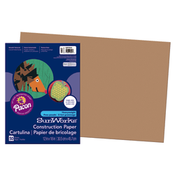 SunWorks Construction Paper, 9in x 12in, Light Brown, Pack Of 50